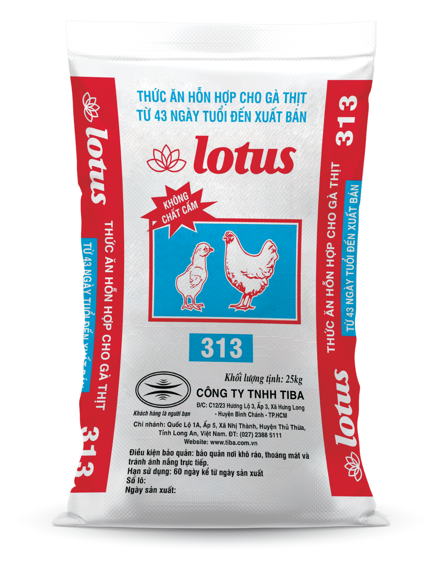 THỨC ĂN HỖN HỢP CHO GÀ THỊT TỪ 43 NGÀY TUỔI ĐẾN XUẤT BÁN